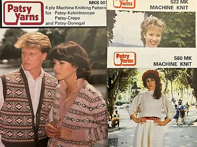 Patsy Yarns Machine Knitting Vintage Patterns. Jumpers Suit Etc. New • £2.99