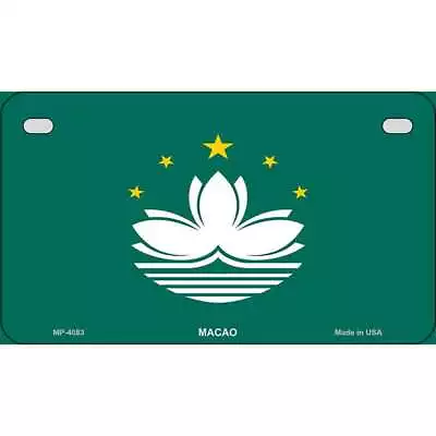 Macao Flag Novelty Metal Motorcycle Plate MP-4083 • $10.25