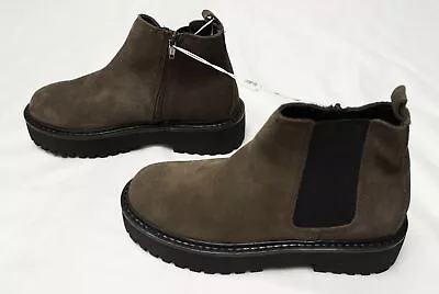 Zara Girl's Suede Chunky Platform Zip-Up Ankle Boots CL8 Brown Size US: 2.5 • $23.99