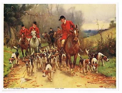 Vintage Art Print Fox Hunting English Horse C1930 Vivian Mansell Dogs Foxhound J • $11.95