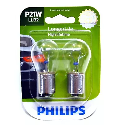 Philips LongerLife P21W 21W Two Bulbs Stop Brake Rear Light Replacement Lamp • $10.35