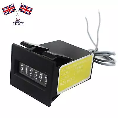 12V DC 6 Digit Impulse Arcade Coin Counter Mechanical Wire Leads Base VDC • £6.34