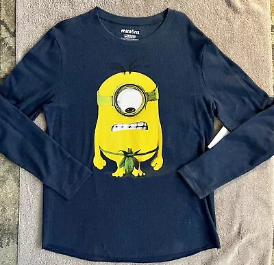 Minions- Mens Long Sleeve Thermal - Dark Navy - Many Sizes - Super Savings $$$ • $10.95