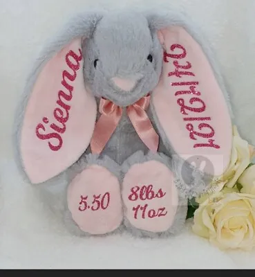 £15 • Buy Personalised Bunny Teddy New Baby Birth Bridesmaid Flower Girl Page Boy Baptism