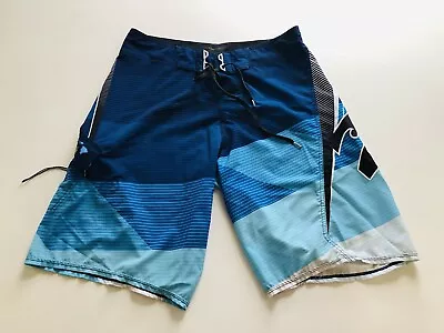 Billabong Board Shorts Mens 33 Blue Surf Swim 2000s Unlined MINOR FLAW • $8