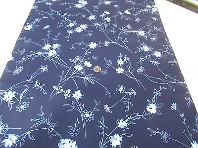 Michael Miller Quilt-craft Fabric SHADOW FLOWERS Indigo 1 Yd (cx-11412) LastPc • $5.44