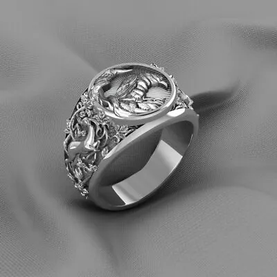 925 Sterling Silver Viking Crow Ring • $58.99