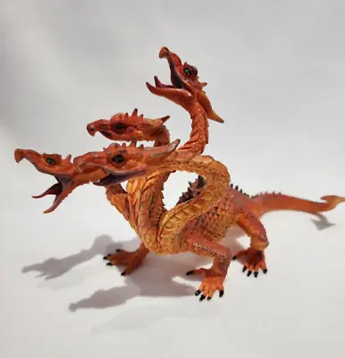 Safari Ltd 4 Headed Dragon Action Figure Hydra Orange 2010 Fantasy Medieval New • $10.79