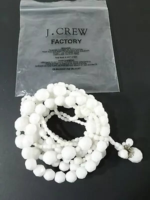 J.Crew Women's White Seed Bead Teardrop Charm Link Bracelet NIB 59.50 • $7.50