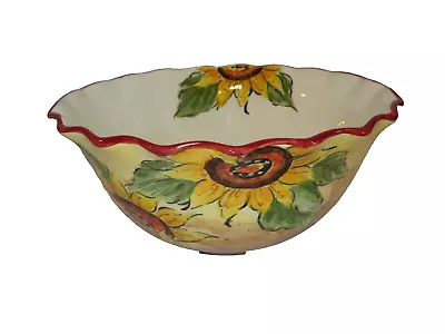 Maxcera DESERT SUNFLOWER Large Ceramic Bowl - EUC • $19.99