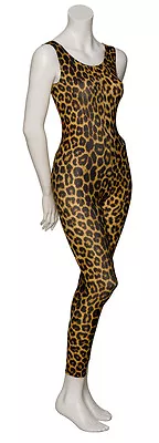 KDC016 Leopard Animal Print Sleeveless Footless Dance Catsuit By Katz Dancewear • £17.50