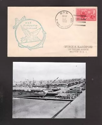 U.S.S. Mindoro (CVE-120) - Naval Ship's Cover - March 25 1952 - Gmahle Cachet • $4.99