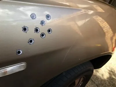 18 Bullet Hole Stickers Rapid Fire Decal Gun Holes For Car Bike Laptop • $5.95