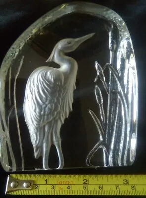 £5 • Buy Glass Ornament Paperweight Heron Crane Wildlife