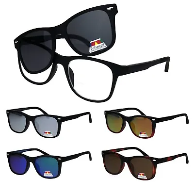 Polarized Magnetic Clip On Shade Sunglasses With Bifocal Reading Glasses • $15.95