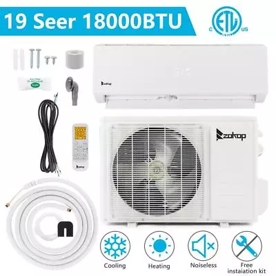 Zokop Mini Split Air Conditioner Cooling Heat Function Timer 18000 BTU 230V Home • $651.99