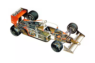 MCLAREN HONDA MP4-4 FORMULA 1 F1 RACE CAR CUTAWAY POSTER PRINT 24x36 9 MIL • $39.95