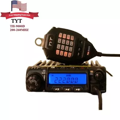 TYT TH-9000D Ham Radio 220-260MHz 60W High Power 200 Channels Mobile Transceiver • $126