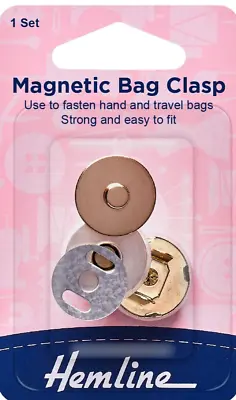 £3.27 • Buy HEMLINE 19mm MAGNETIC BAG CLIP CLASP - GOLD FASTENER CLOSURE - 0.75  - H479.G