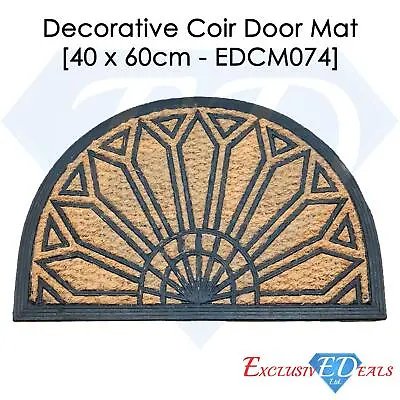 Semi-Circle Doormat Non-Slip Welcome Mat Sundial Design Dirt Trapper Out/Indoor • £4.99