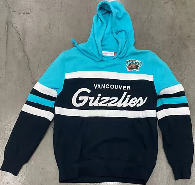 Mitchell & Ness Retro Vancouver Grizzlies Pullover Hoodie Turquoise Size Medium • $49.99