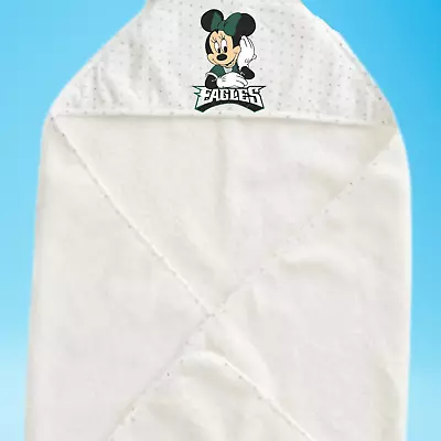 Handmade Personalized Minnie Mouse Eagles Inspired Baby Toddler Hooded Bath Towe • $13.99