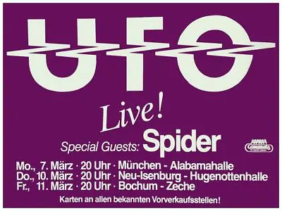 U.F.O. - POSTER - Live Germany Michael Schenker Pete Way UFO METAL • $26.89