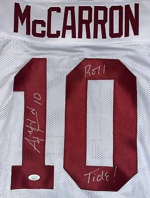 AJ McCarron Signed Custom Alabama White Jersey PROOF W/ JSA COA Roll Tide A.J. • $139.95