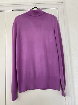 M&S Cyclamen Polo Neck Fine Knit Jumper Size 8 • £1.99