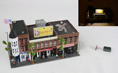 3-Story Merchant's Row Post Office Bank Diner Painted Weathered N Scale + Bonus • $199.99