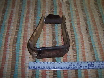 ONE Vintage Western Horse Saddle Stirrup Leather Laced Used Free Shipping • $24.95