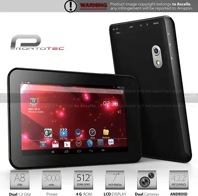 Prontotec 7 Inch Capacitive Touch Screen Tablet Pc Cortex A8 Dual Core 1.2 Ghz • £49.99