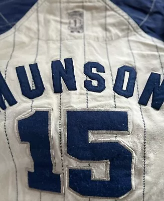 Thurman Munson New York Yankees Jersey By Mirage Cooperstown Collection Xl • $79.99