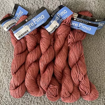 Lot Of 5 Berroco Pure Pima 100% Pure Pima Cotton 50g 115 Yds Terra Cotta 2230 • $25