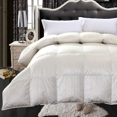 $379.99 • Buy Goose Down Comforter Striped 900 Thread Count Silk Extra Warm Heavy Duvet Insert