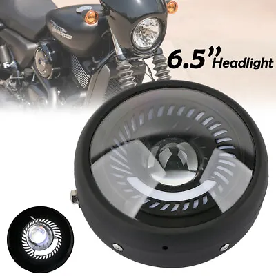 Universal 7W 6.5  Motorcycle Round Hi/Lo Headlight For Cafe Racer Bobber White • $31.99