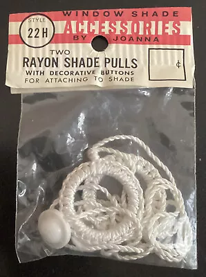 2 Vintage Rayon Window Shade Pulls White 22H New In Package • $7.99