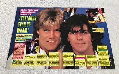 MODERN TALKING 1985 Anders Clipping Poster Swedish Magazine Okej Vintage 1980s • $10