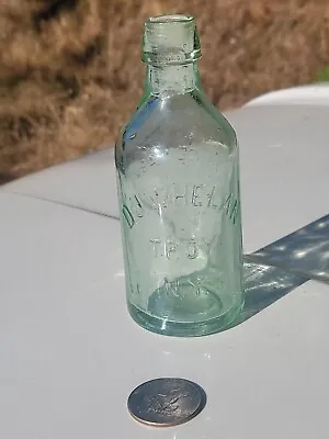 1890s Troy New York Bottle☆Old Aqua Star D.J. Whelan Mineral Water Bottle! • $158
