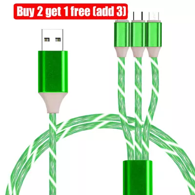 Universal 3 In 1 Multi USB Cable Charger Lead For IOS Samsung Phone • £3.72