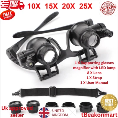 £4.79 • Buy 25x Magnifier Magnifying Eye Glass Loupe Jeweler Watch Repair Kit With Led Light