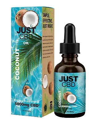 £19.99 • Buy CBD Oil Drops JustCBD Coconut Highly Concentrated 250-5000mg CBD 30-60ml