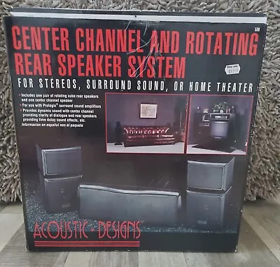 $29.99 • Buy Acoustic Design Center Channel And Rotating Rear Speaker System NOS