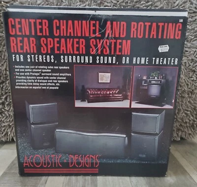 $29.99 • Buy Acoustic Design Center Channel And Rotating Rear Speaker System NOS