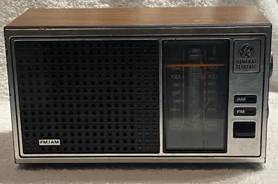 GE Vintage GENERAL ELECTRIC AM/FM Radio Model NO 7-4115B Tested / Works Fine • $9.95