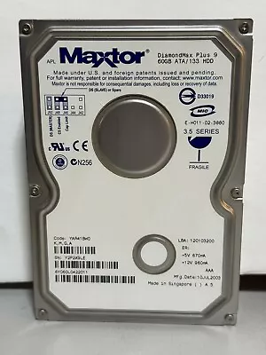 ✔️ MAXTOR ✔️DiamondMax Plus 9 60GB IDE ATA 133 3.5  Hard Drive 6Y060L0 YAR41BW0 • $22.22