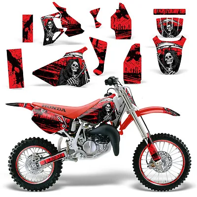 Graphic Kit Honda CR 80 MX Dirt Pit Bike Decals Sticker CR80 96-02 REAP RED • $59.95