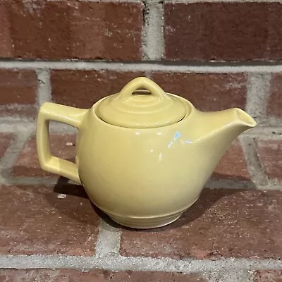 Vintage McCoy Mid Century Modern Canary Yellow Small Ceramic Teapot • $29.99