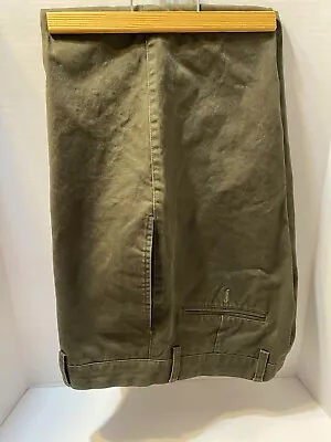 Orvis Pants Mens 34  Green Chino Dress Pants Straight Leg Flat Front • $20