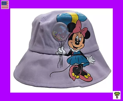 🌴 Disney Parks Minnie Mouse Balloons Bucket Hat Lavender Adult NEW • $16.95